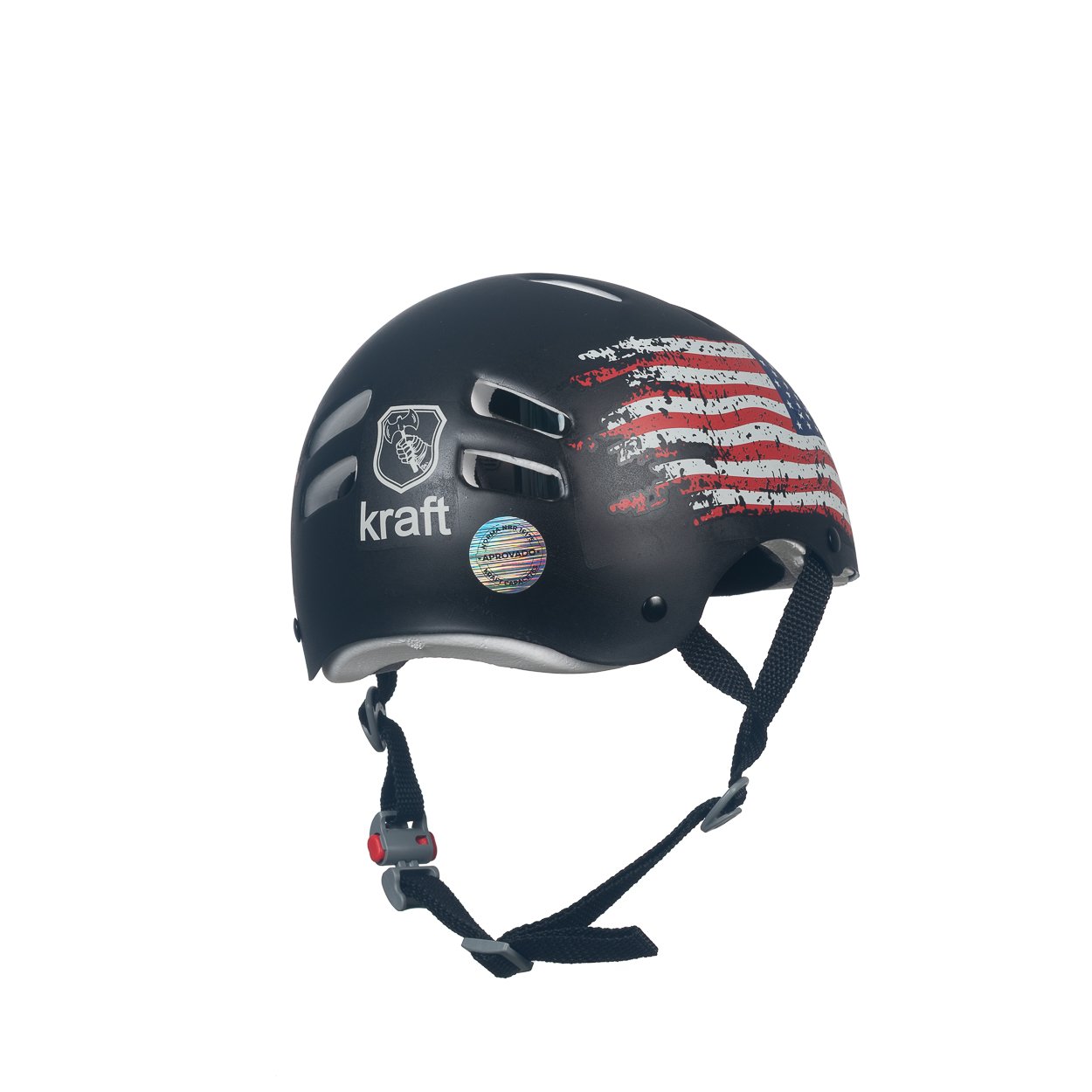 Capacete Kraft Bike Bandeira USA Preto - Imagem 4