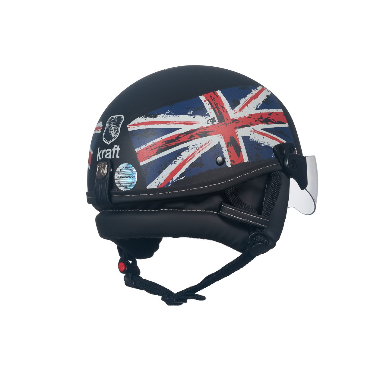 Capacete Kraft Esporte Bandeira Inglaterra Com Viseira - Imagem 3
