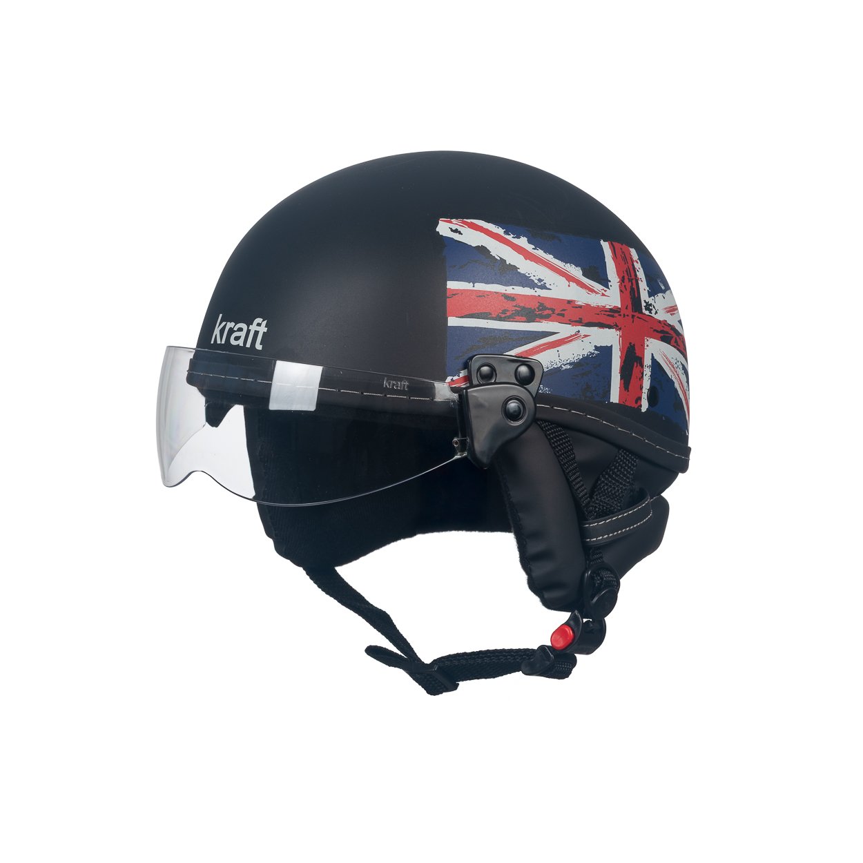 Capacete Kraft Esporte Bandeira Inglaterra Com Viseira - Imagem 4