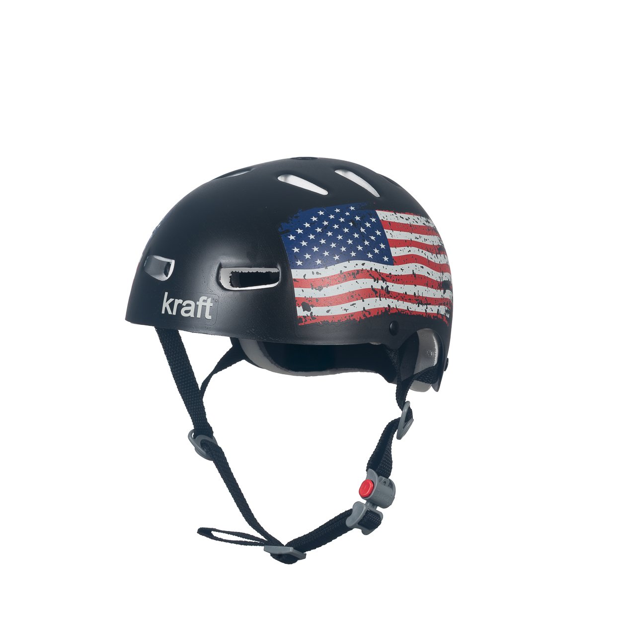 Capacete Kraft Bike Bandeira USA Preto - Imagem 3