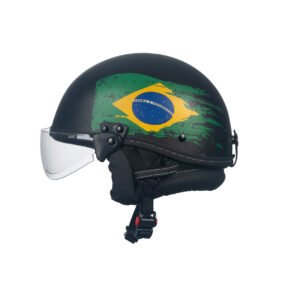 Capacete Kraft Esporte Bandeira Brasil Com Viseira