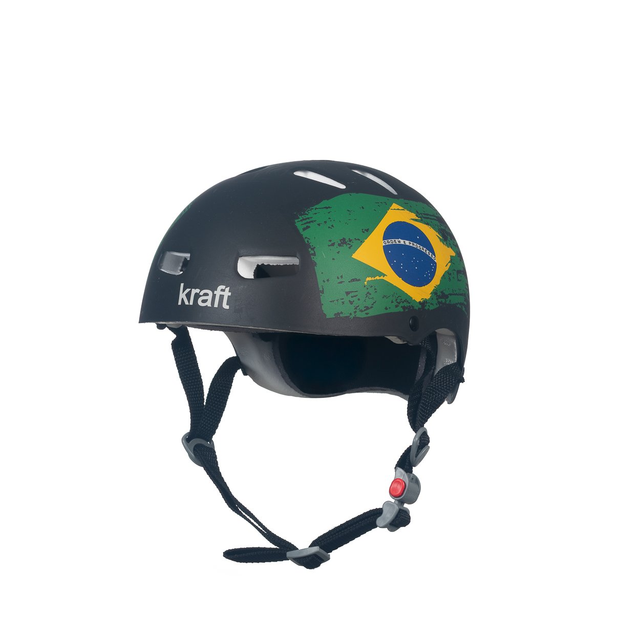 Capacete Kraft Bike Bandeira Brasil Preto - Imagem 4