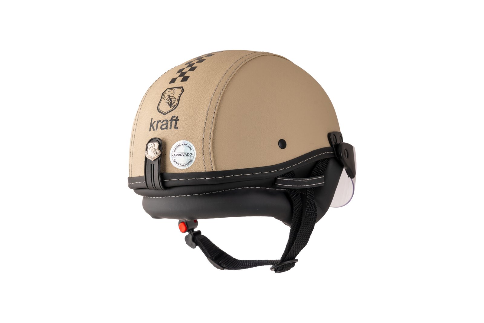 Capacete Kraft Esporte Street Revestido Bege - Imagem 3
