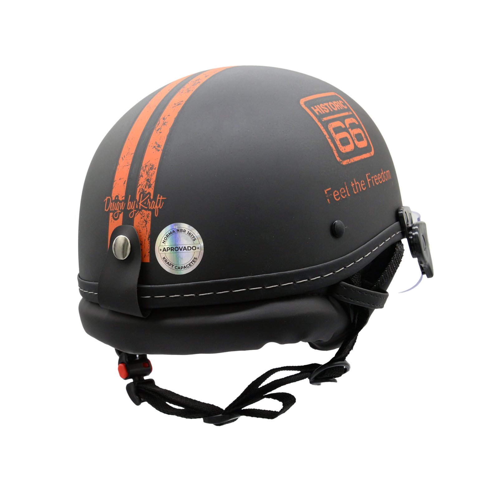 Capacete Kraft Esporte Historic 66 Com Viseira - Imagem 4