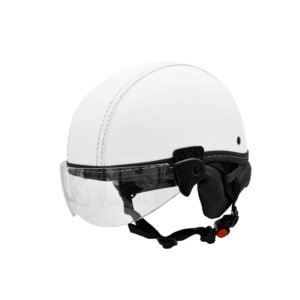 Capacete Kraft Esporte Revestido Branco Com Viseira